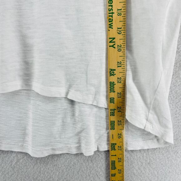 EILEEN FISHER Top XS Tunic Organic Cotton Jersey V-Neck 3/4 Sleeve White - Picture 14 of 15